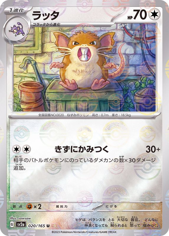 Raticate (Monster Ball Mirror) 020/165 [U] [SV2a]
