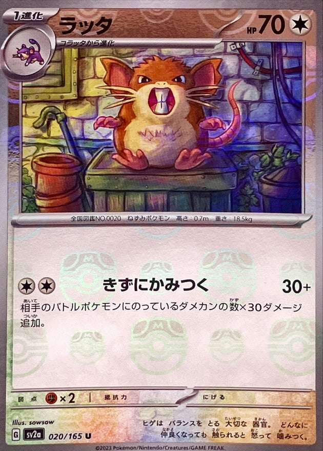 Raticate (Master Ball Mirror) 020/165 [U] [SV2a]